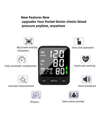 Встроенный аккумулятор запястье умный браслет цифровой Tensiomtros Sphygmomanometer для медицинского
