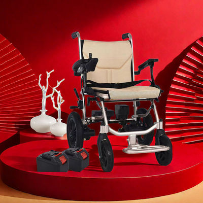Складной электрический приводной инвалидный кресло с рулевой и легкой алюминиевой рамы 14 кг